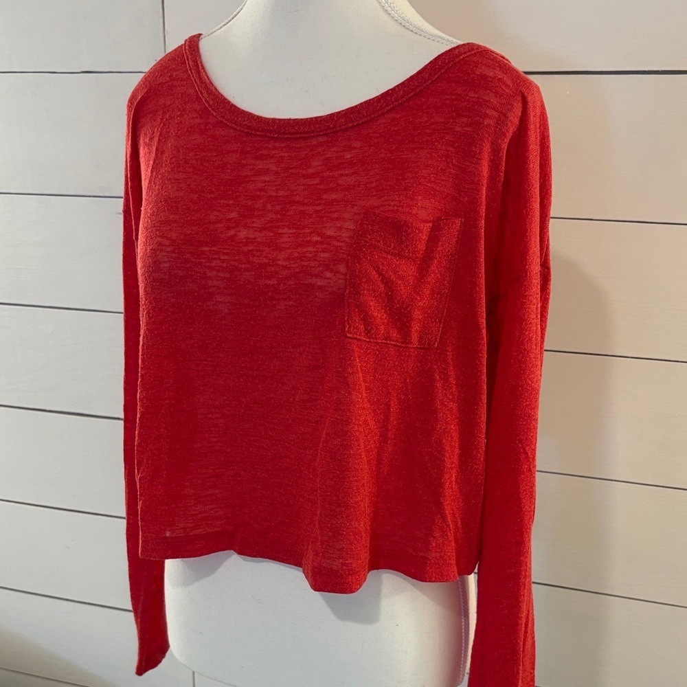 Forever 21 Vibrant Red Long Sleeve Top